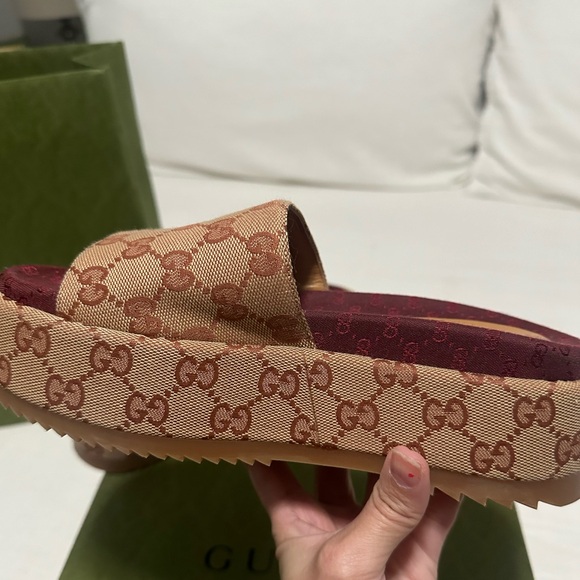 Gucci Canvas Ruggine Slides - Picture 8 of 11